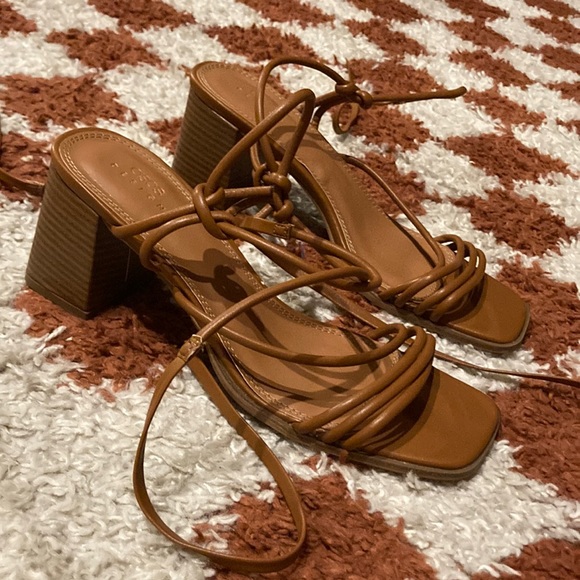 burnt orange strappy heels